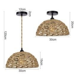 Country Retro Pendel Håndvævet Papir Reb Lampeskærm 30cm