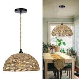 Country Retro Pendel Håndvævet Papir Reb Lampeskærm 30cm