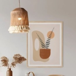 Rustik vedhængslampe Bohemian Style Hemp Rope Tassel Loftslampe