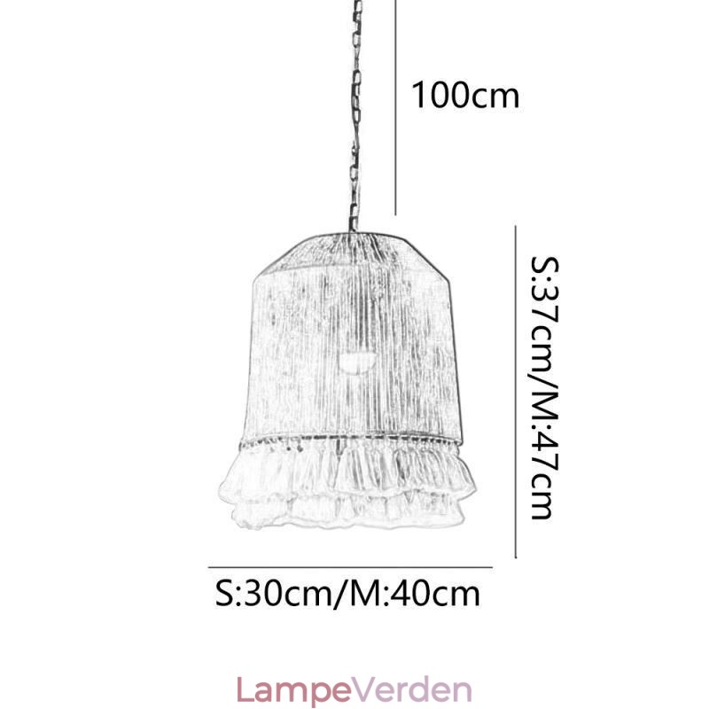 Rustik vedhængslampe Bohemian Style Hemp Rope Tassel Loftslampe