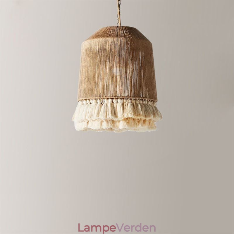 Rustik vedhængslampe Bohemian Style Hemp Rope Tassel Loftslampe