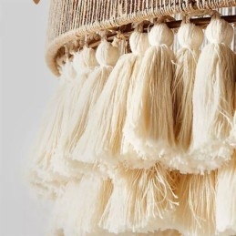 Rustik vedhængslampe Bohemian Style Hemp Rope Tassel Loftslampe