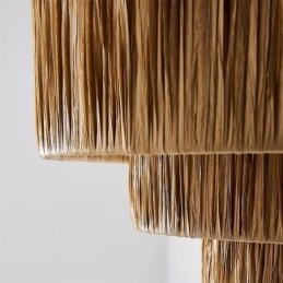 Country Retro Pendel Multi Layered Paper Rope Lampeskærm Loftslampe