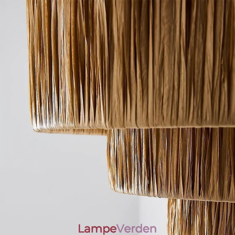 Country Retro Pendel Multi Layered Paper Rope Lampeskærm Loftslampe
