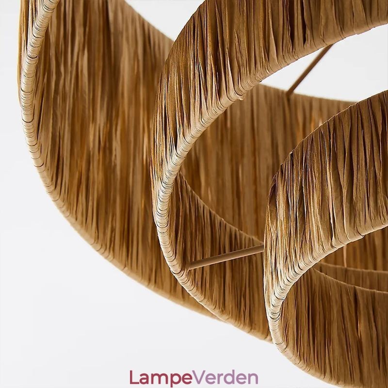 Country Retro Pendel Multi Layered Paper Rope Lampeskærm Loftslampe