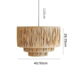 Country Retro Pendel Multi Layered Paper Rope Lampeskærm Loftslampe