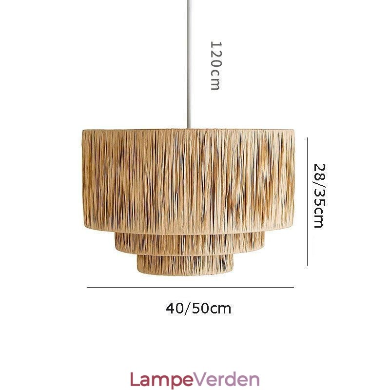 Country Retro Pendel Multi Layered Paper Rope Lampeskærm Loftslampe