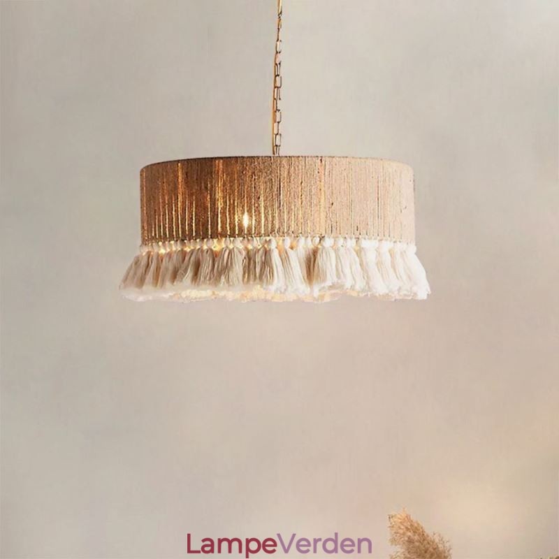 Retro Pendel Bohemian Style Hemp Rope Tassel Loftslys