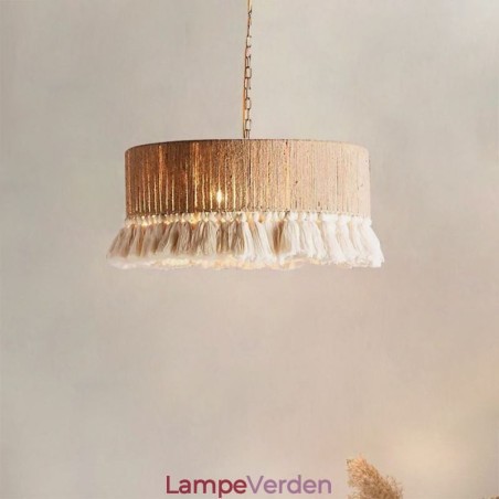 Retro Pendel Bohemian Style Hemp Rope Tassel Loftslys