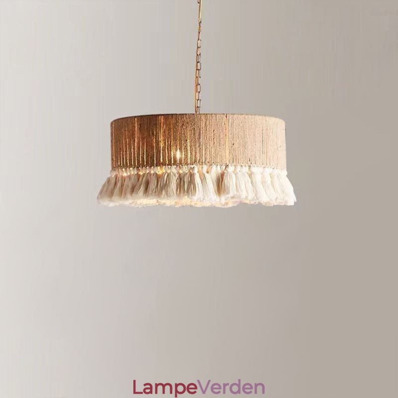 Retro Pendel Bohemian Style Hemp Rope Tassel Loftslys