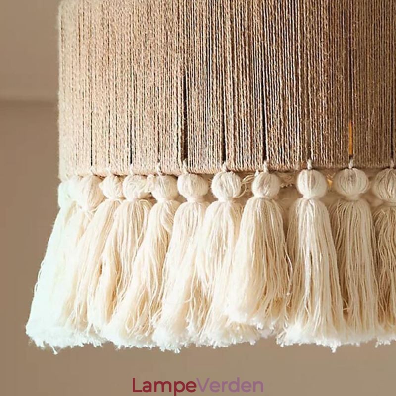 Retro Pendel Bohemian Style Hemp Rope Tassel Loftslys