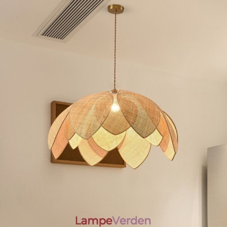 Rattan Lotus Pendel Light Cafe Retro Rattan Art Loftslampe Rattan Lotus Pendel Light Cafe Retro Rattan Art Loftslampe