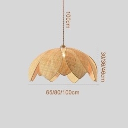 Rattan Lotus Pendel Light Cafe Retro Rattan Art Loftslampe