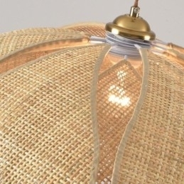 Rattan Lotus Pendel Light Cafe Retro Rattan Art Loftslampe