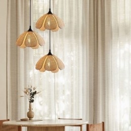 Rattan Pendel Retro Rattan Loftslampe