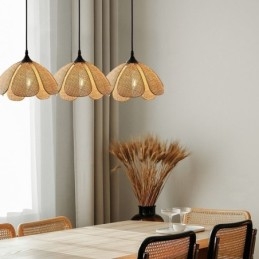 Rattan Pendel Retro Rattan Loftslampe