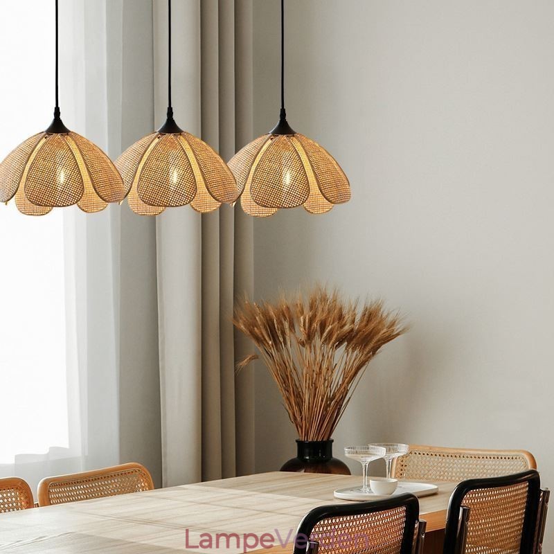 Rattan Pendel Retro Rattan Loftslampe