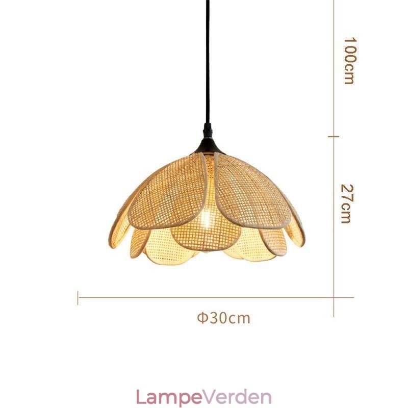 Rattan Pendel Retro Rattan Loftslampe