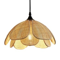 Rattan Pendel Retro Rattan Loftslampe