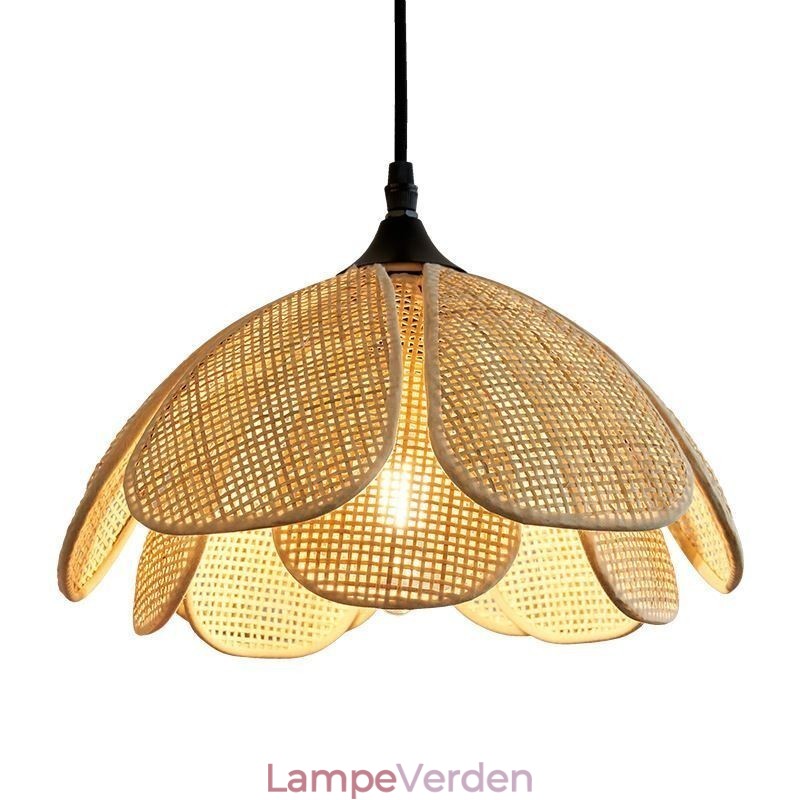 Rattan Pendel Retro Rattan Loftslampe