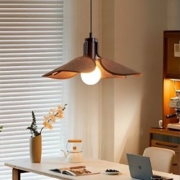 Nordic Pendel Wabi Sabi Style Stof Lampeskærm Dekorativ Loftslampe