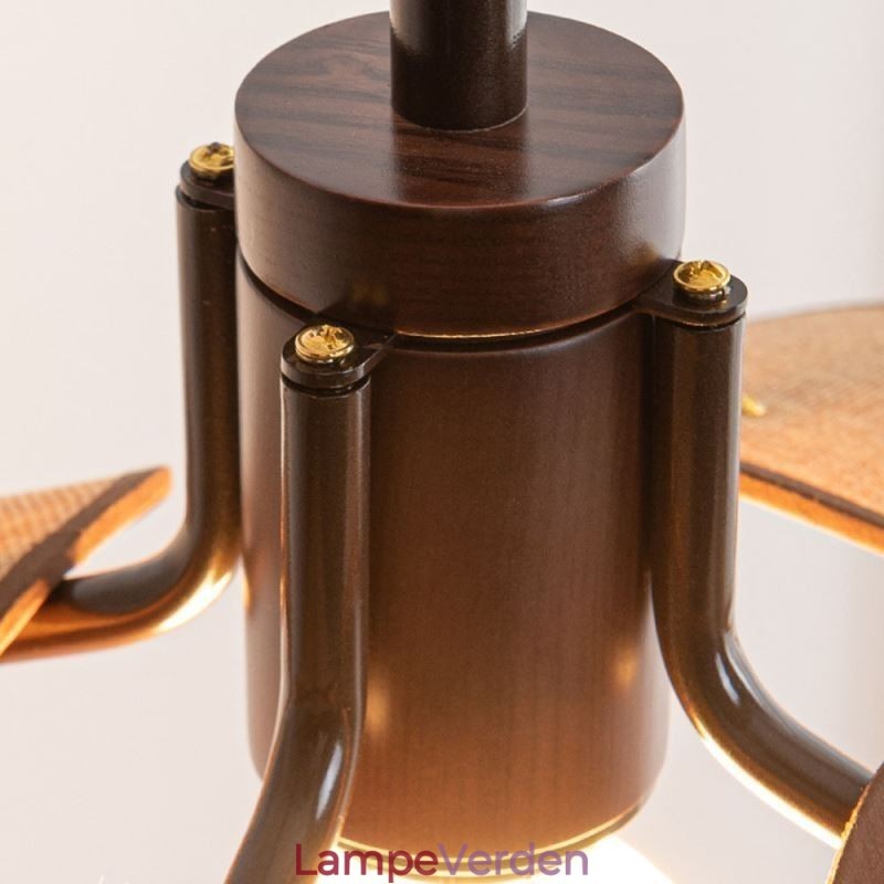 Nordic Pendel Wabi Sabi Style Stof Lampeskærm Dekorativ Loftslampe