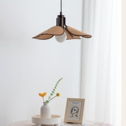 Nordic Pendel Wabi Sabi Style Stof Lampeskærm Dekorativ Loftslampe