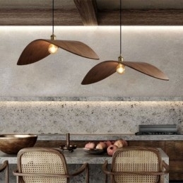 Pendel i massivt træ Creative Retro Loftslampe