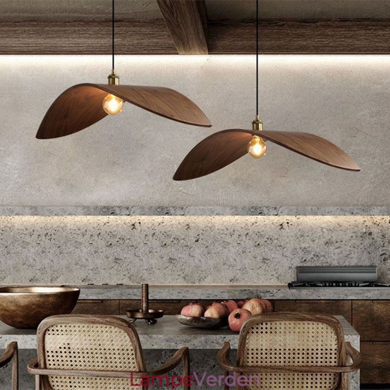 Pendel i massivt træ Creative Retro Loftslampe