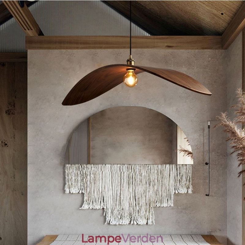 Pendel i massivt træ Creative Retro Loftslampe