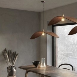 Pendel i massivt træ Creative Retro Loftslampe