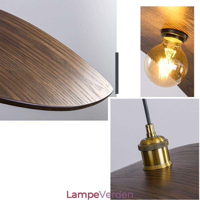 Pendel i massivt træ Creative Retro Loftslampe