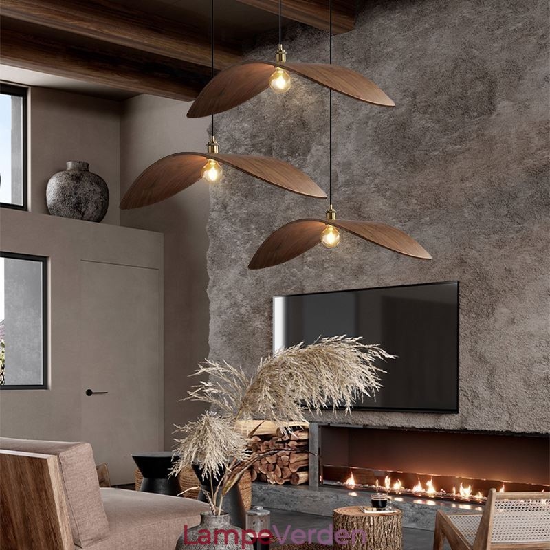 Pendel i massivt træ Creative Retro Loftslampe