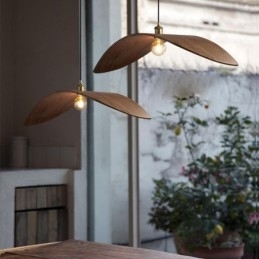 Pendel i massivt træ Creative Retro Loftslampe