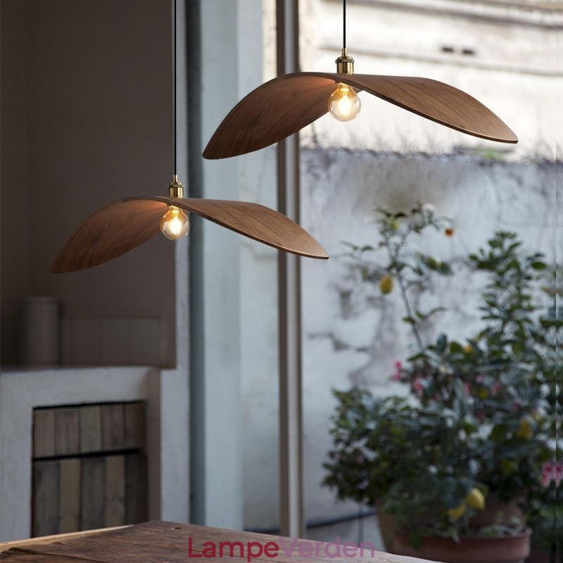 Pendel i massivt træ Creative Retro Loftslampe