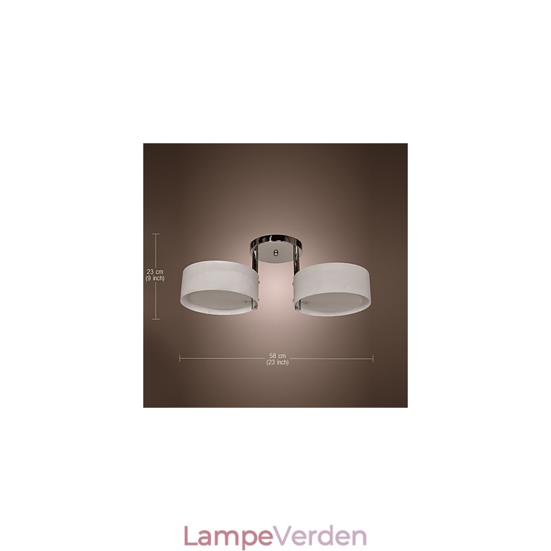 Moderne, moderne lysekrone i krommetal, Flush Mount