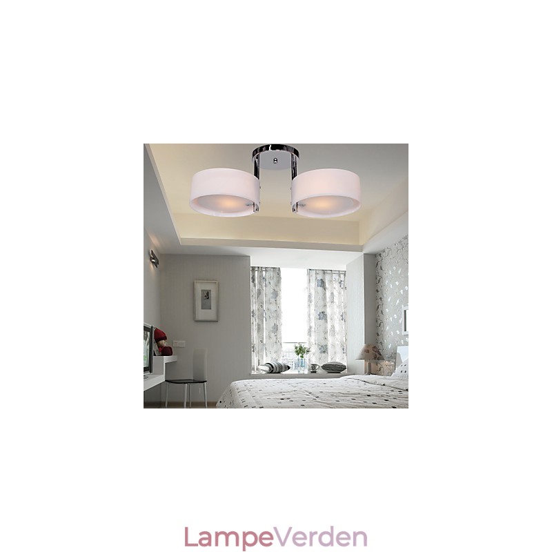 Moderne, moderne lysekrone i krommetal, Flush Mount