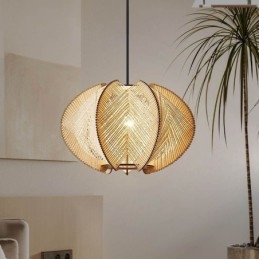 Nordic Pendel Retro Wabi Sabi Style Håndlavet massivt træ loftslampe
