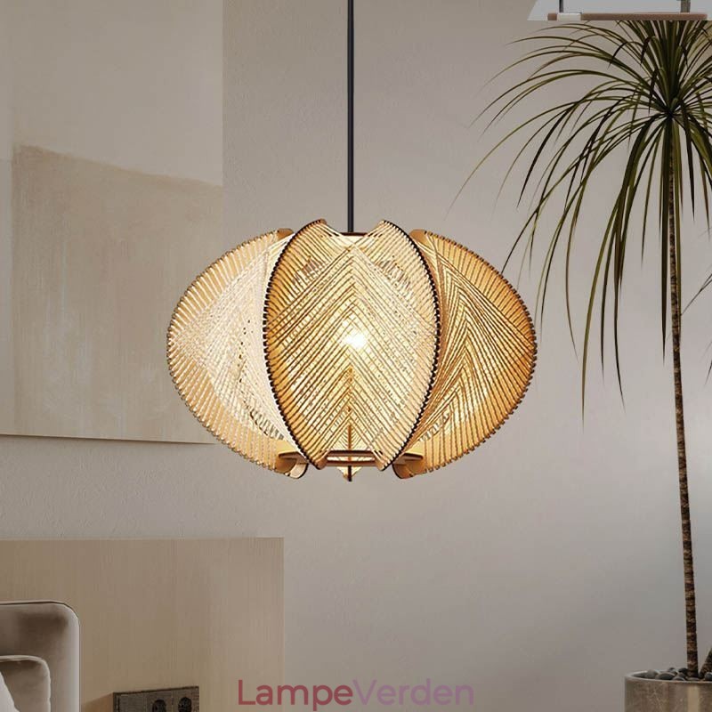 Nordic Pendel Retro Wabi Sabi Style Håndlavet massivt træ loftslampe