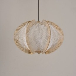 Nordic Pendel Retro Wabi Sabi Style Håndlavet massivt træ loftslampe