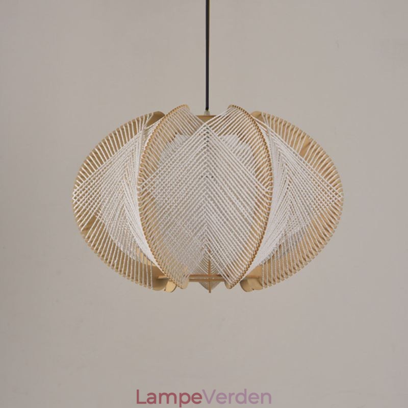 Nordic Pendel Retro Wabi Sabi Style Håndlavet massivt træ loftslampe