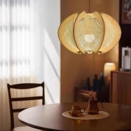 Nordic Pendel Retro Wabi Sabi Style Håndlavet massivt træ loftslampe