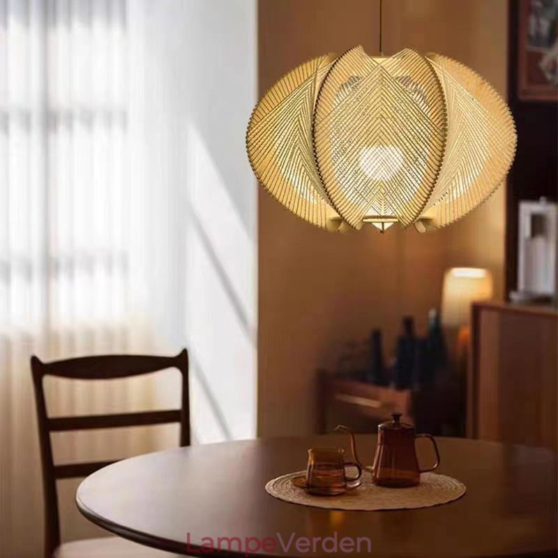 Nordic Pendel Retro Wabi Sabi Style Håndlavet massivt træ loftslampe