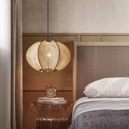 Nordic Pendel Retro Wabi Sabi Style Håndlavet massivt træ loftslampe