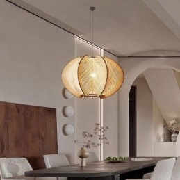 Nordic Pendel Retro Wabi Sabi Style Håndlavet massivt træ loftslampe