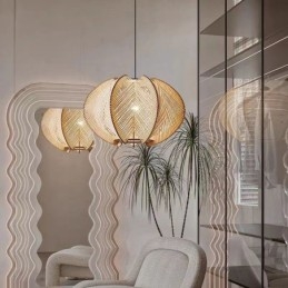 Nordic Pendel Retro Wabi Sabi Style Håndlavet massivt træ loftslampe