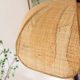 Rattan Petal Pendel Light Wabi Sabi Style Håndvævet Rattan Loftslampe