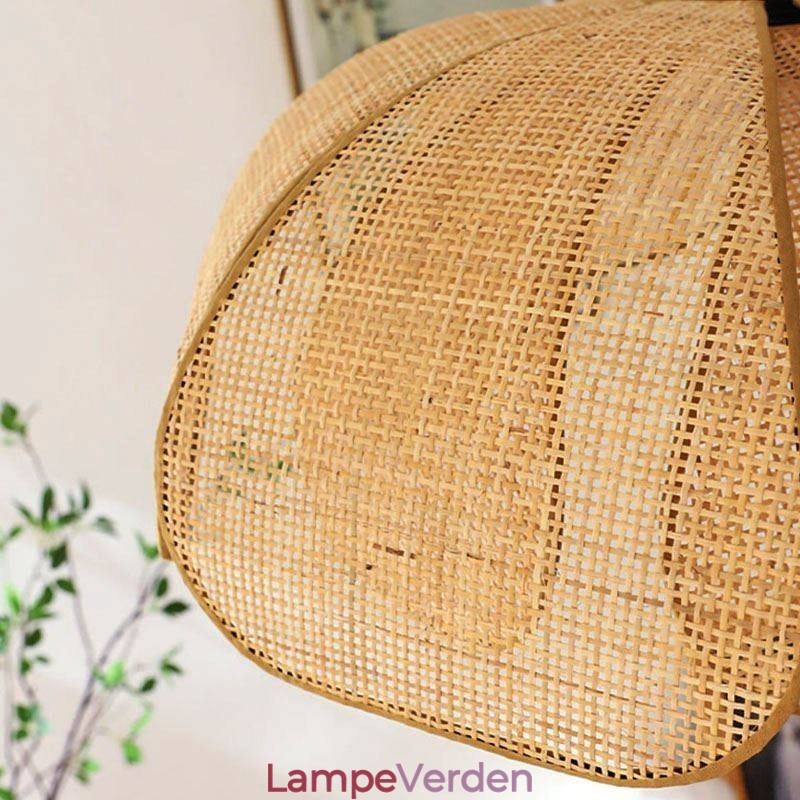 Rattan Petal Pendel Light Wabi Sabi Style Håndvævet Rattan Loftslampe