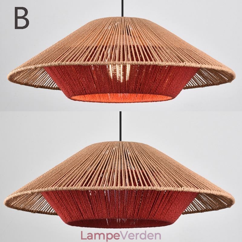 Hamp Rope Pendel Light Håndvævet loftslampe