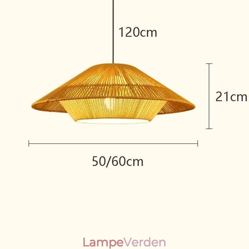 Hamp Rope Pendel Light Håndvævet loftslampe